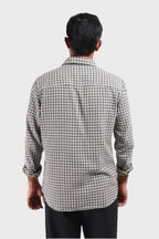 Xkind White Textured Checks Overshirt/ Shirt | Grocsy