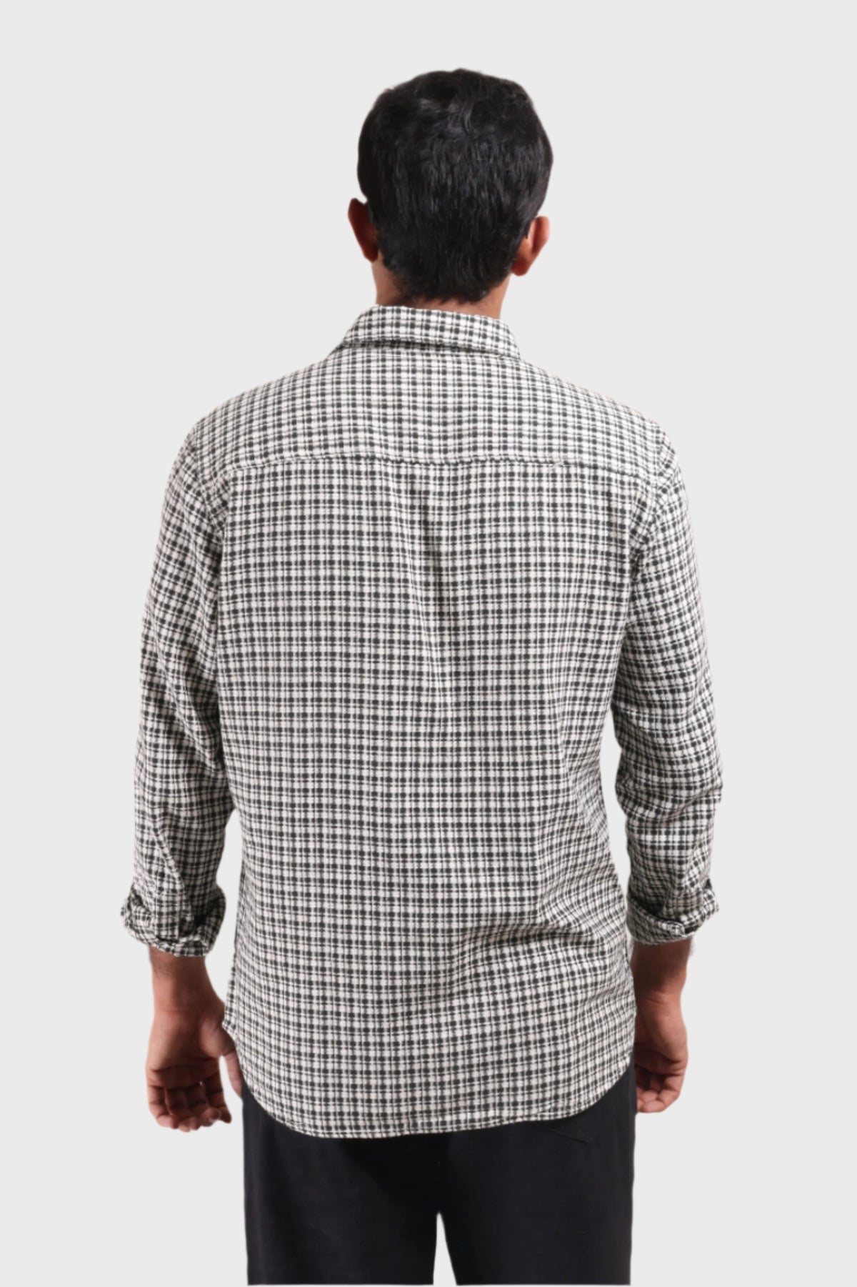 Xkind White Textured Checks Overshirt/ Shirt | Grocsy