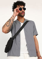 Fabmade Slate Ease Linen Shirt | Grocsy