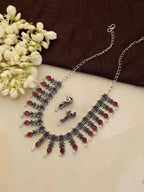 trueBrowns Silver Tone Banjara Necklace Set | Grocsy