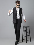 Even Apparels Men's Black Nehru Jacket With Welt Pockets | Grocsy