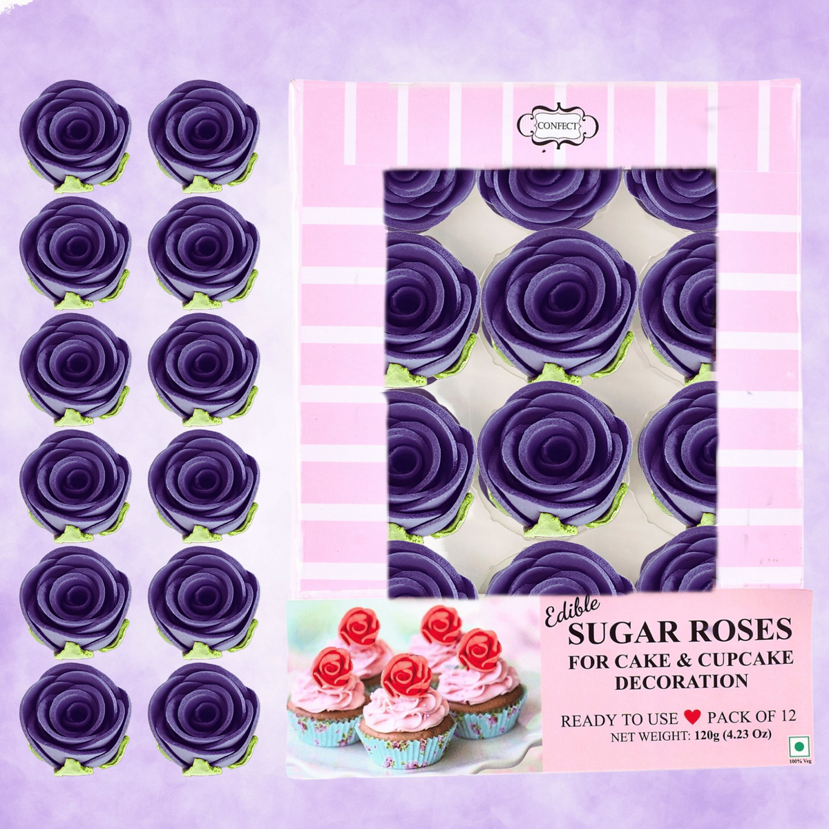 Confect Purple | Edible Sugar Flowers | Grocsy