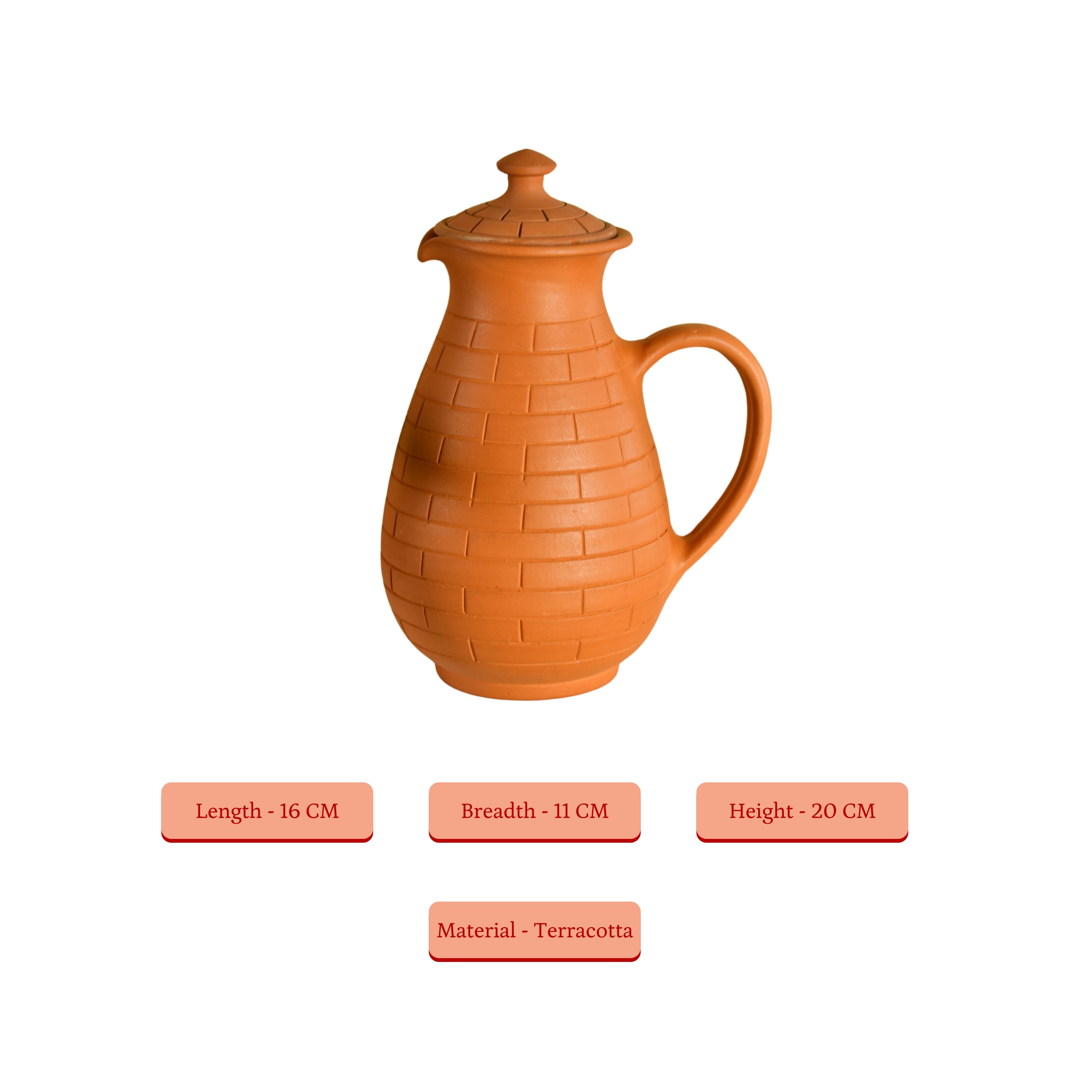 Sowpeace Premium Large Terracotta Jug for Water and Drinks | Grocsy
