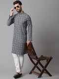 Even Apparels Multi Pure Cotton Kurta With Band Collar | Grocsy