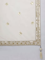 House of Panchhi Cream Net Cutdana, Sequins And Zarkan Embroidery Lehenga Choli & Dupatta | Grocsy