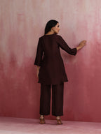 trueBrowns Cola Viscose Silk Kurta Co-ord Set | Grocsy
