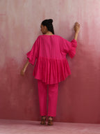 trueBrowns Pink Cotton Dobby Co-ord set | Grocsy