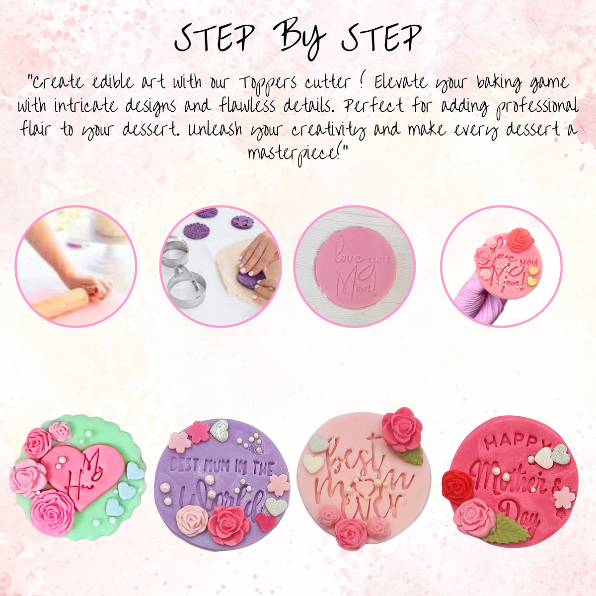 Confect Toppers Cutters | Best Mom Ever Topper Cutter | Fondant Cutter (MDay-Cutters-02) | Grocsy