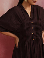 trueBrowns Cola Cotton Dobby Pleated Kurta Set | Grocsy