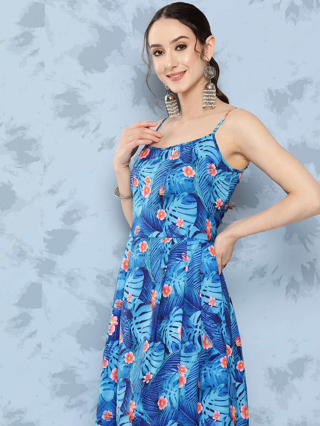 InWeave Women's Blue Pink Japanese Art Strappy Set | Grocsy