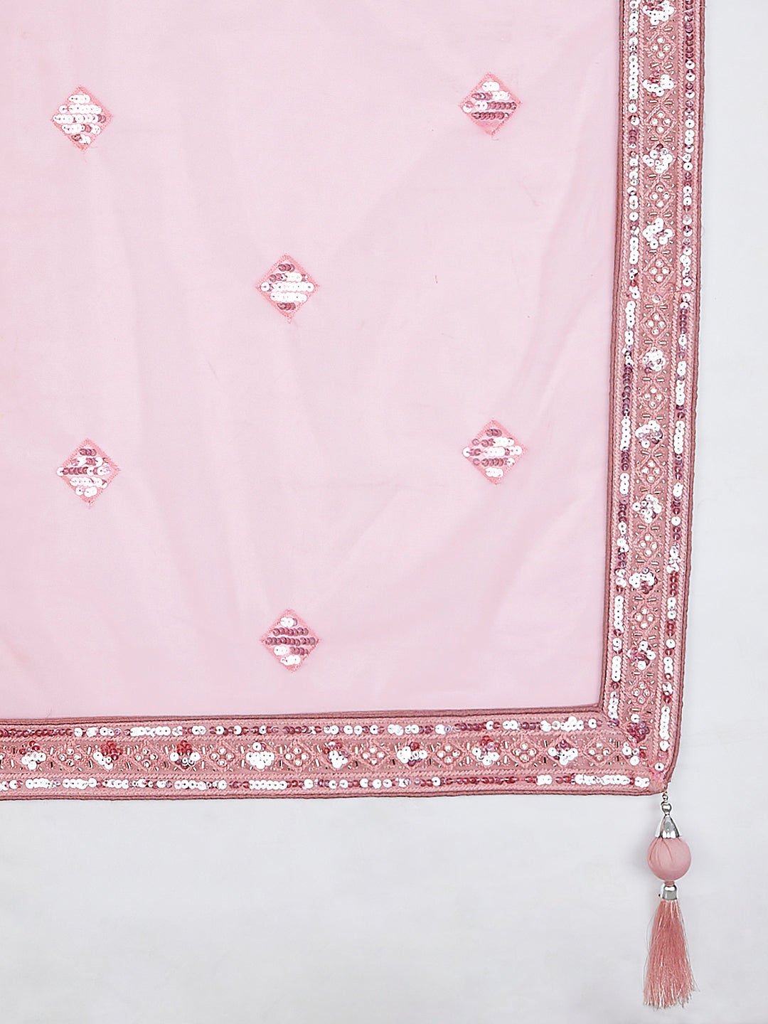 House of Panchhi Pink Net Cutdana, Sequins And Zarkan Embroidery Lehenga Choli & Dupatta | Grocsy
