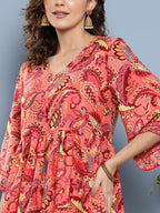 InWeave Women's Camellia V Neck Kurta Set | Grocsy