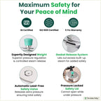 The Indus Valley RapidCuk Tri-ply Stainless Steel Pressure Cooker, Premium Quality, 3 Layer Thick Body, Heavy Bottom, 100% Safe, ISI Certified, Induction & Gas, 2/3/5L | Grocsy