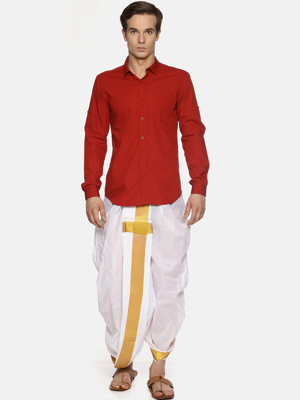 Sethukrishna Men White Solid Readymade Dhoti Pants | Grocsy