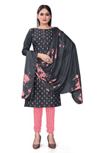 Black Slab cotton Printed Unstitched Dress Material - Tanvi | Grocsy