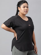 MKH Plus Size Drop Shoulder Sleeves Dri FIT Relaxed Fit Sports T-shirt | Grocsy