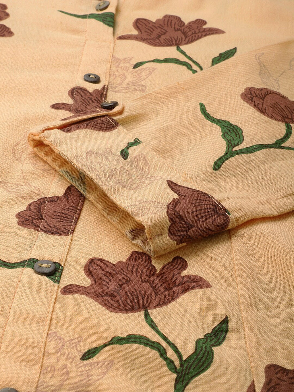HERE&NOW Women Orange & Brown Floral Printed A-Line Kurta | Grocsy