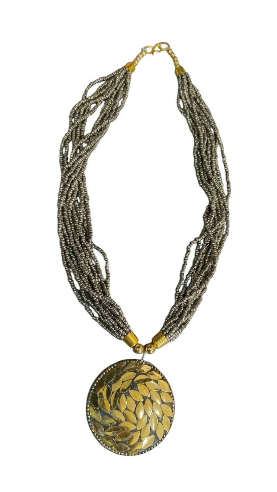 Inhanns Everyday Statement Beaded Pendant Necklace - Gray | Grocsy