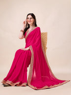 Sangria Embroidered Saree With Blouse | Grocsy