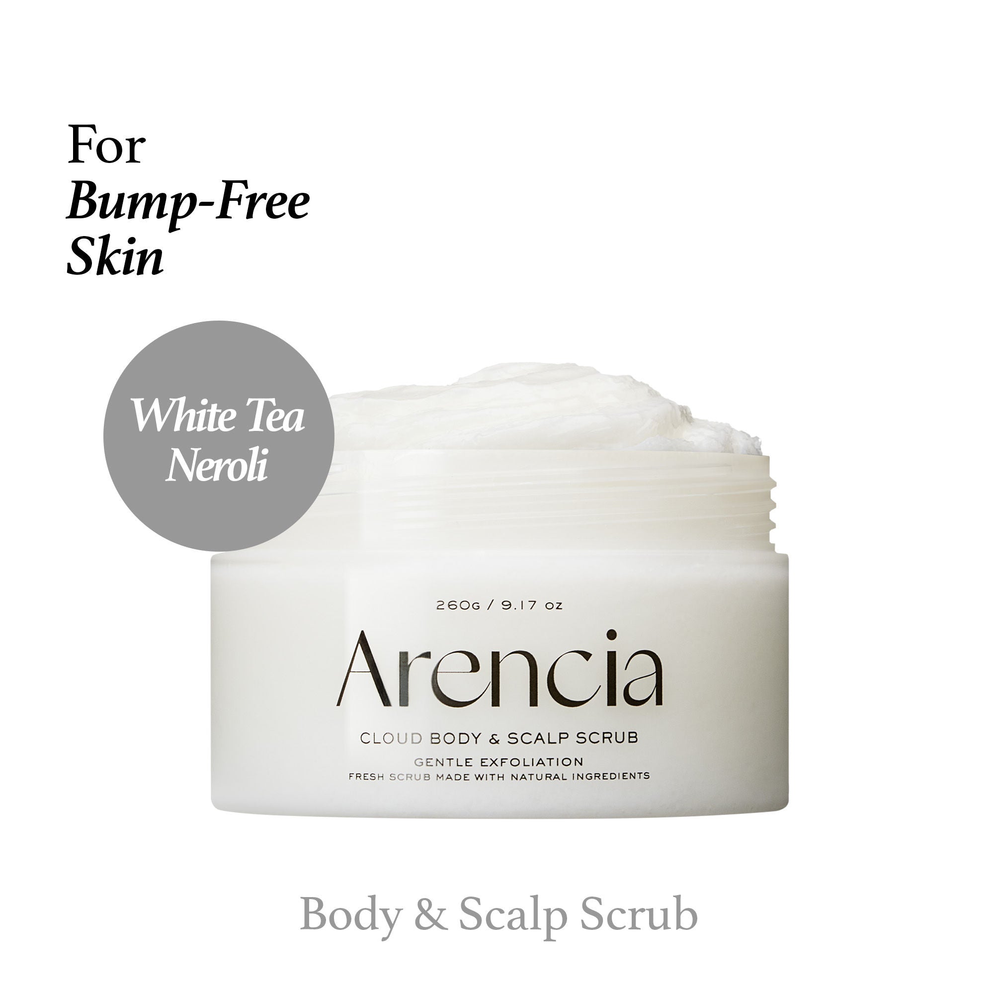 Arencia White Tea & Neroli Fresh Cloud Body & Scalp Scrub | Grocsy
