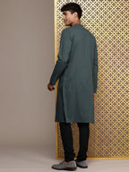 House of Pataudi Woven Design Straight Jashn Kurta | Grocsy