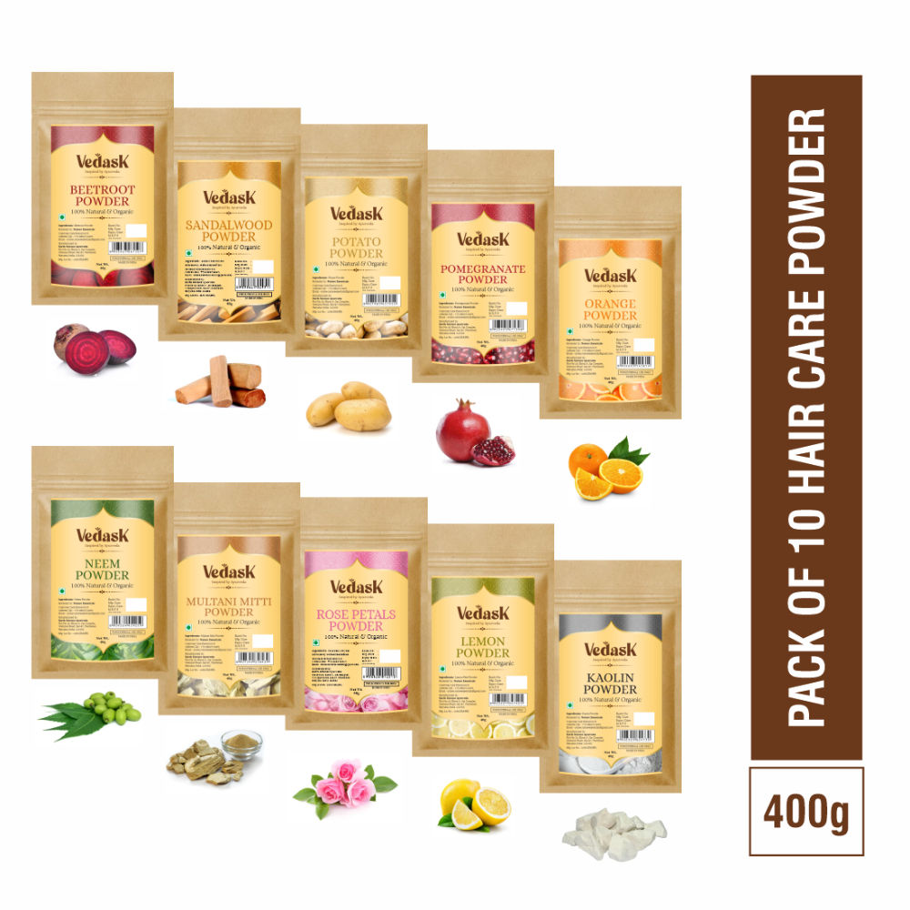 Vedask Organic Face Pack Powder Clay Mask-Combo | Grocsy