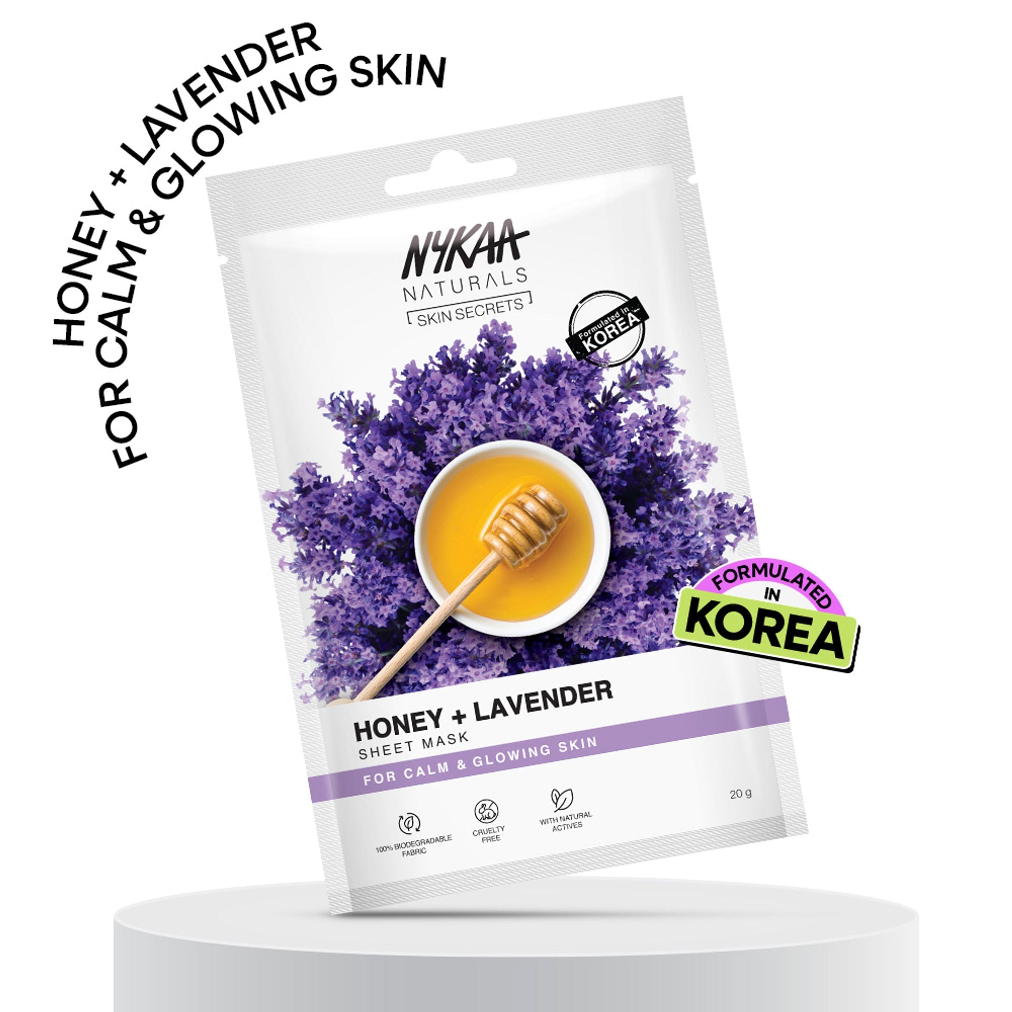 Nykaa Green Tea + Aloe Vera Sheet Mask For Hydrated Skin - Formulated in Korea - For All Skin Types - Honey + Lavender | Grocsy