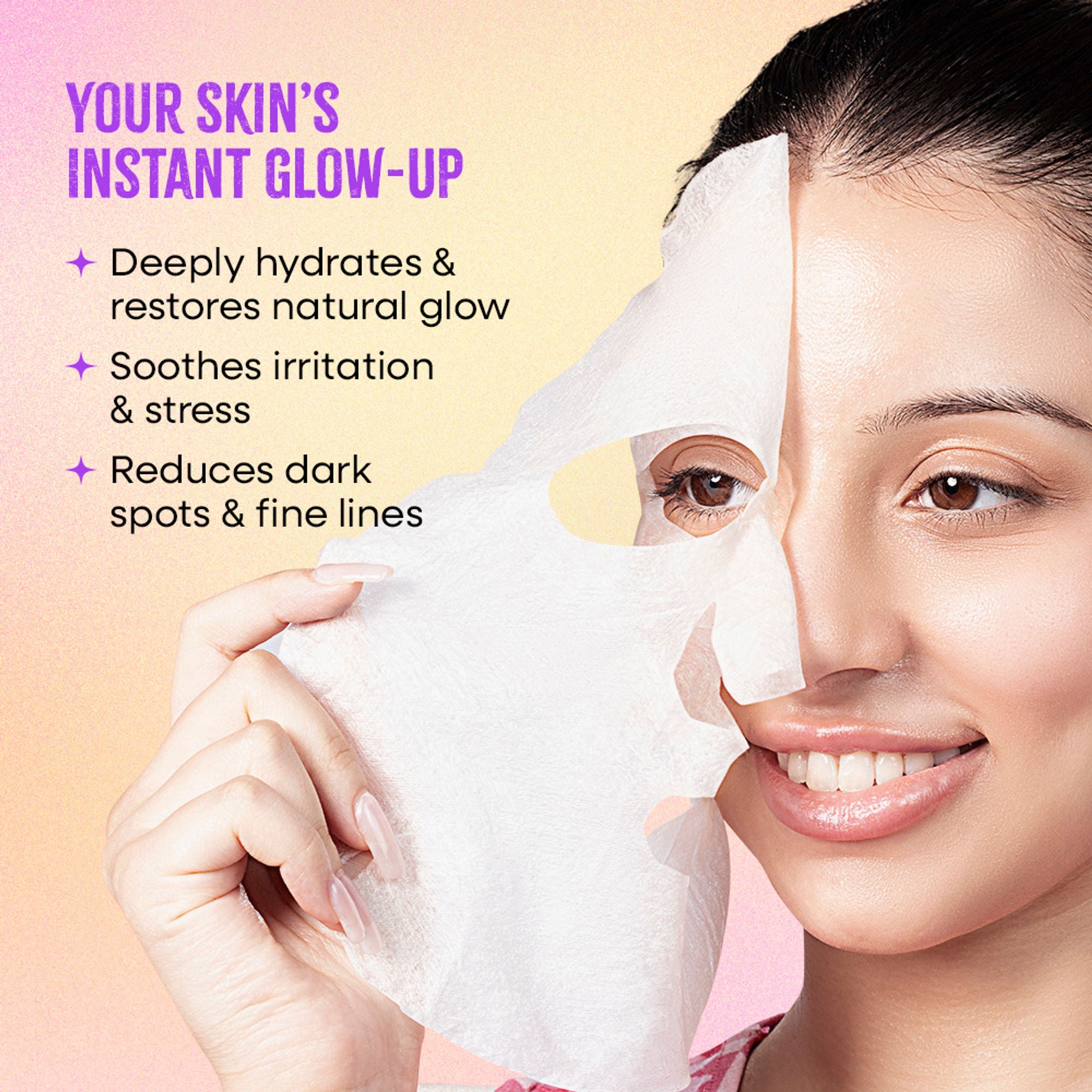 Nykaa Green Tea + Aloe Vera Sheet Mask For Hydrated Skin - Formulated in Korea - For All Skin Types - Honey + Lavender | Grocsy