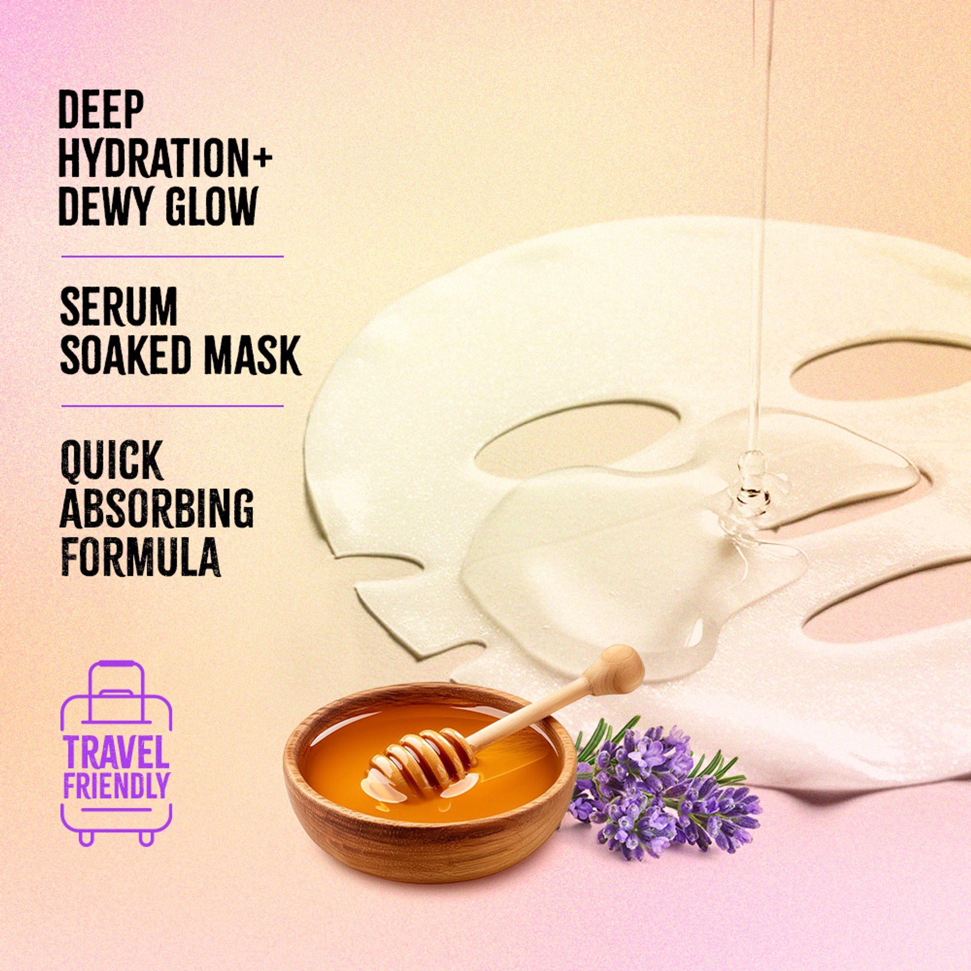 Nykaa Honey + Lavender Sheet Mask For Calm & Glowing Skin - Formulated In Korea - For All Skin Types | Grocsy