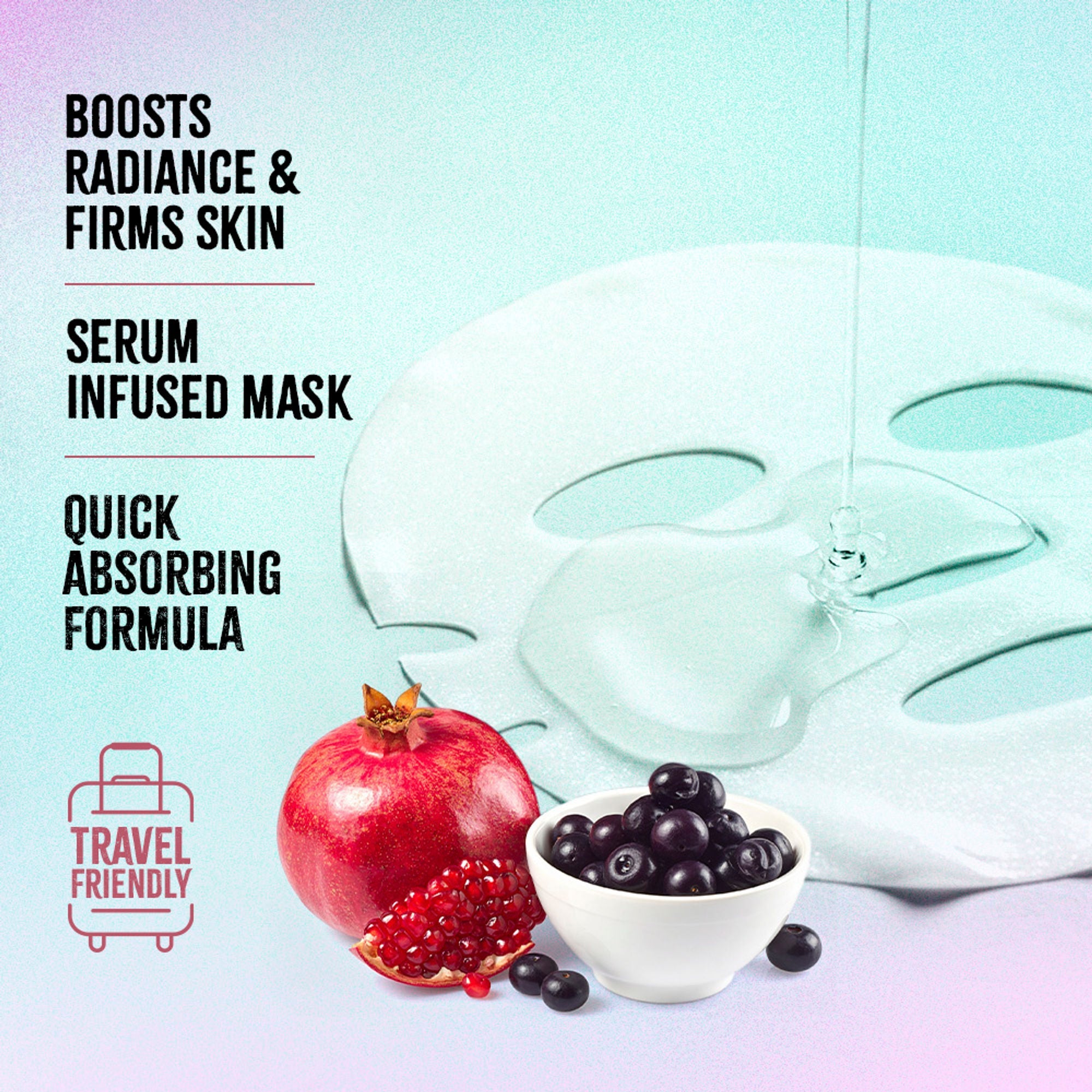 Nykaa Green Tea + Aloe Vera Sheet Mask For Hydrated Skin - Formulated in Korea - For All Skin Types - Acai Berry + Pomegranate | Grocsy