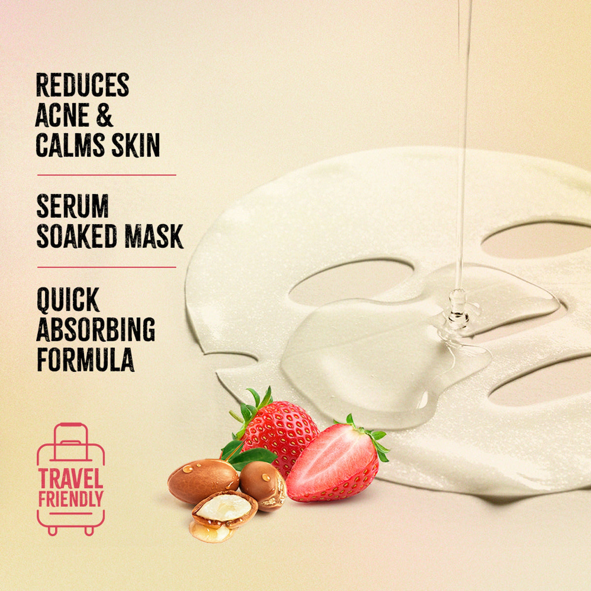 Nykaa Green Tea + Aloe Vera Sheet Mask For Hydrated Skin - Formulated in Korea - For All Skin Types - Strawberry + Argan Oil | Grocsy