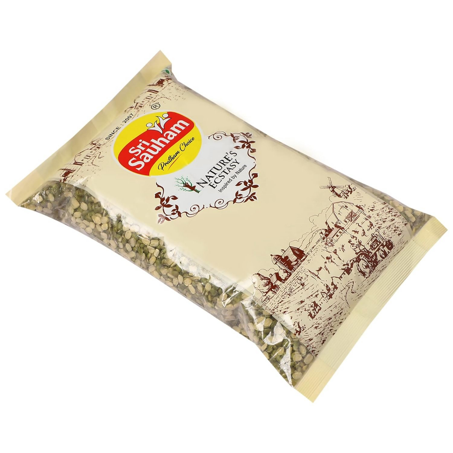 Sri Sauham Premium Unpolished Moong Chilka Dal | Grocsy