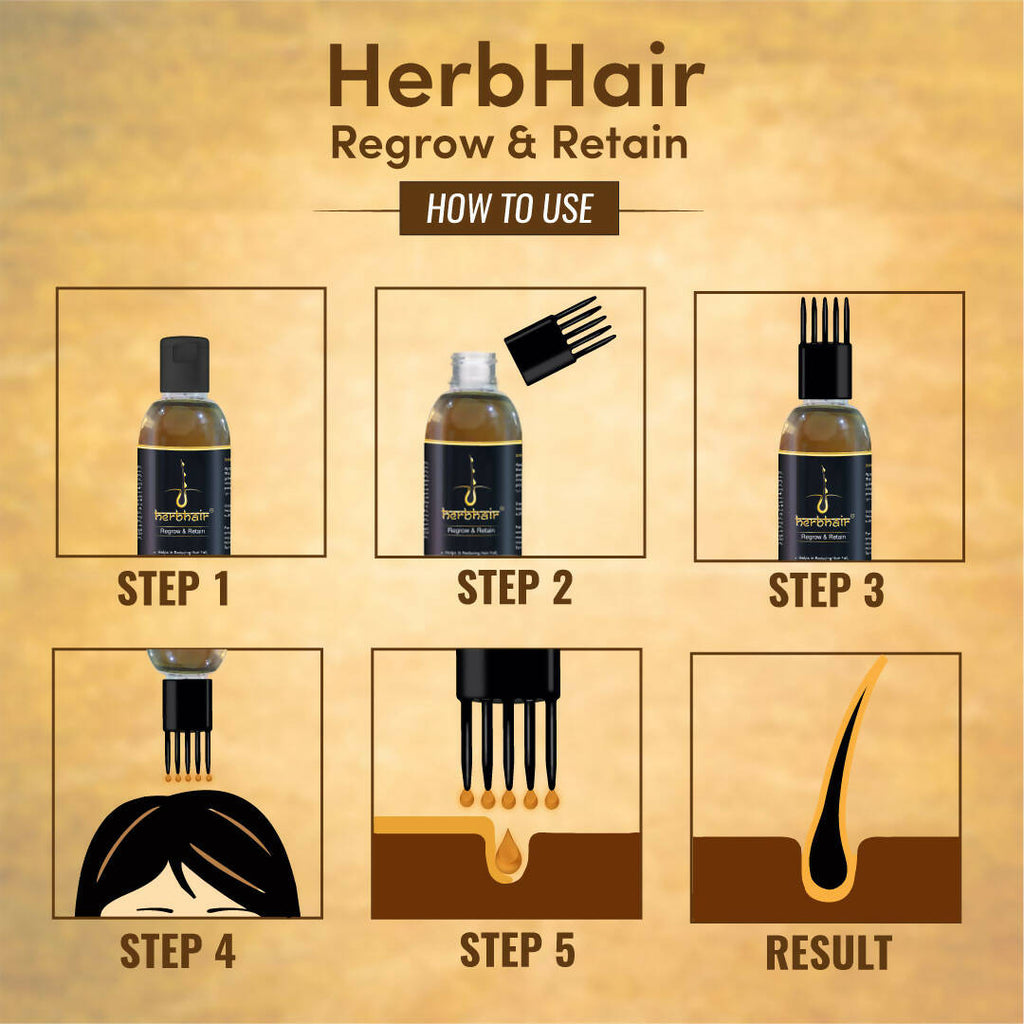 HerbHair Pure Herbal Regrow and Retain Hair Oil | Grocsy
