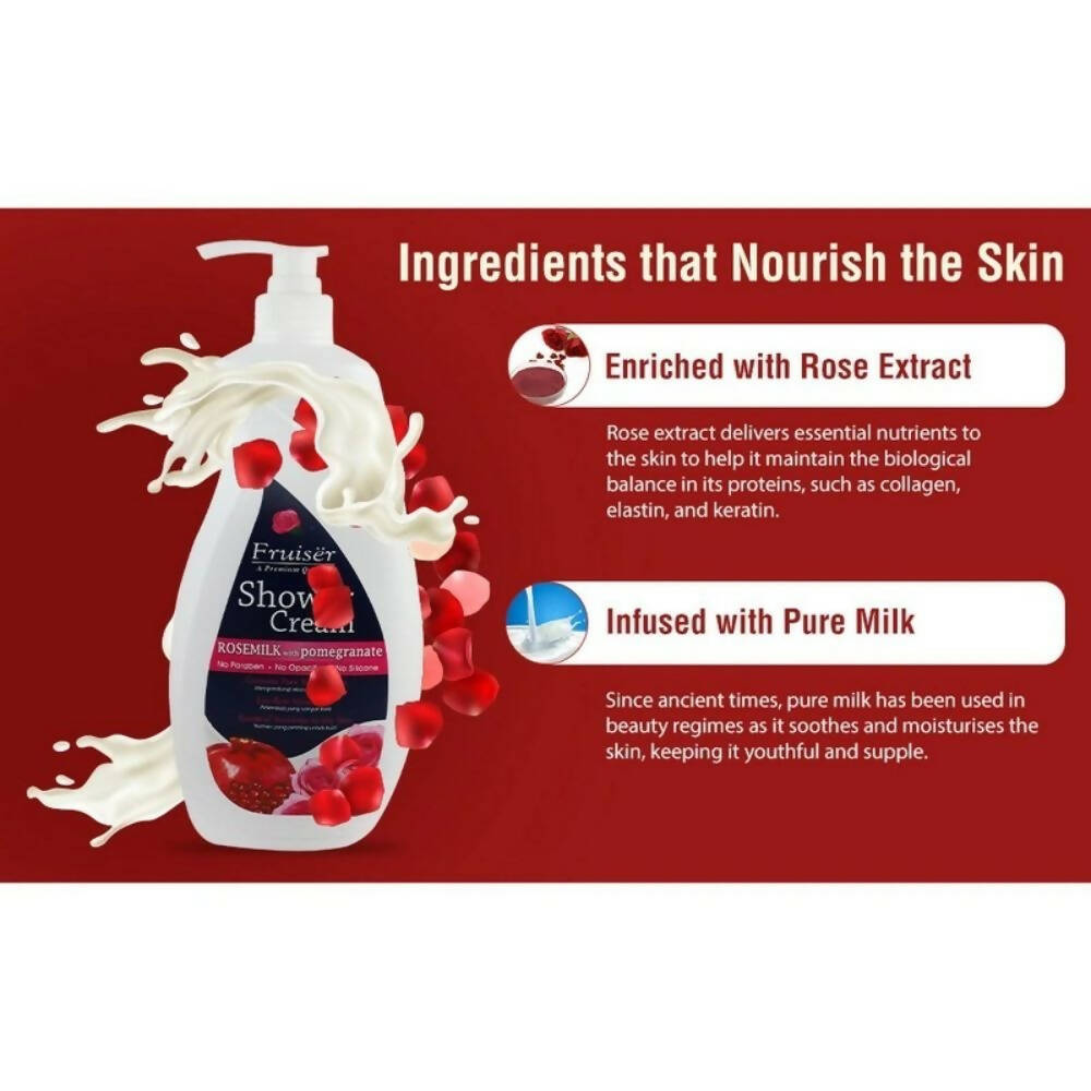 Fruiser Shower Cream Rose Milk With Pomegranate | Grocsy