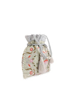 Masq Green & Pink Embellished Embroidered Potli Clutch