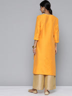 HERE&NOW Yoke Design Gotta Patti Detail Kurta | Grocsy