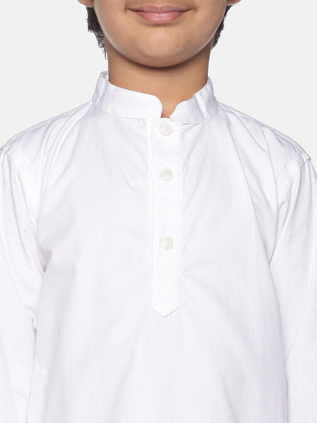 Sethukrishna Boys White Pure Cotton Kurta with Churidar | Grocsy
