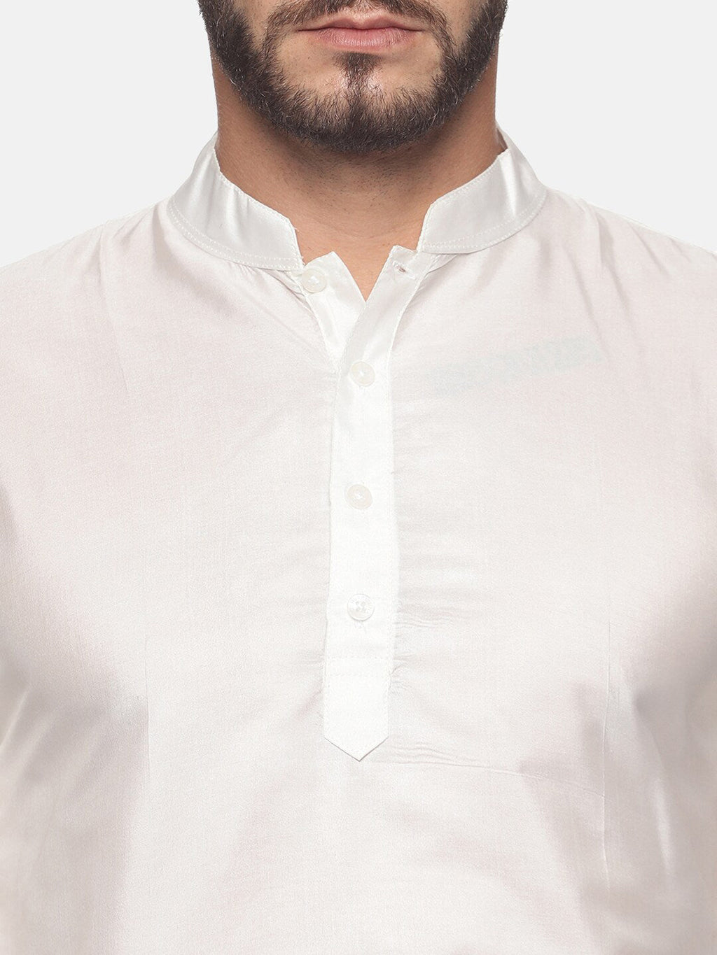 Sethukrishna Men White Solid Kurta with Dhoti Pants | Grocsy