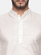 Sethukrishna Men White Solid Kurta with Dhoti Pants | Grocsy