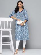 HERE&NOW Paisley Printed Empire A-Line Kurta | Grocsy