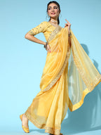 Saree Mall Solid Saree with Woven Design Border | Grocsy