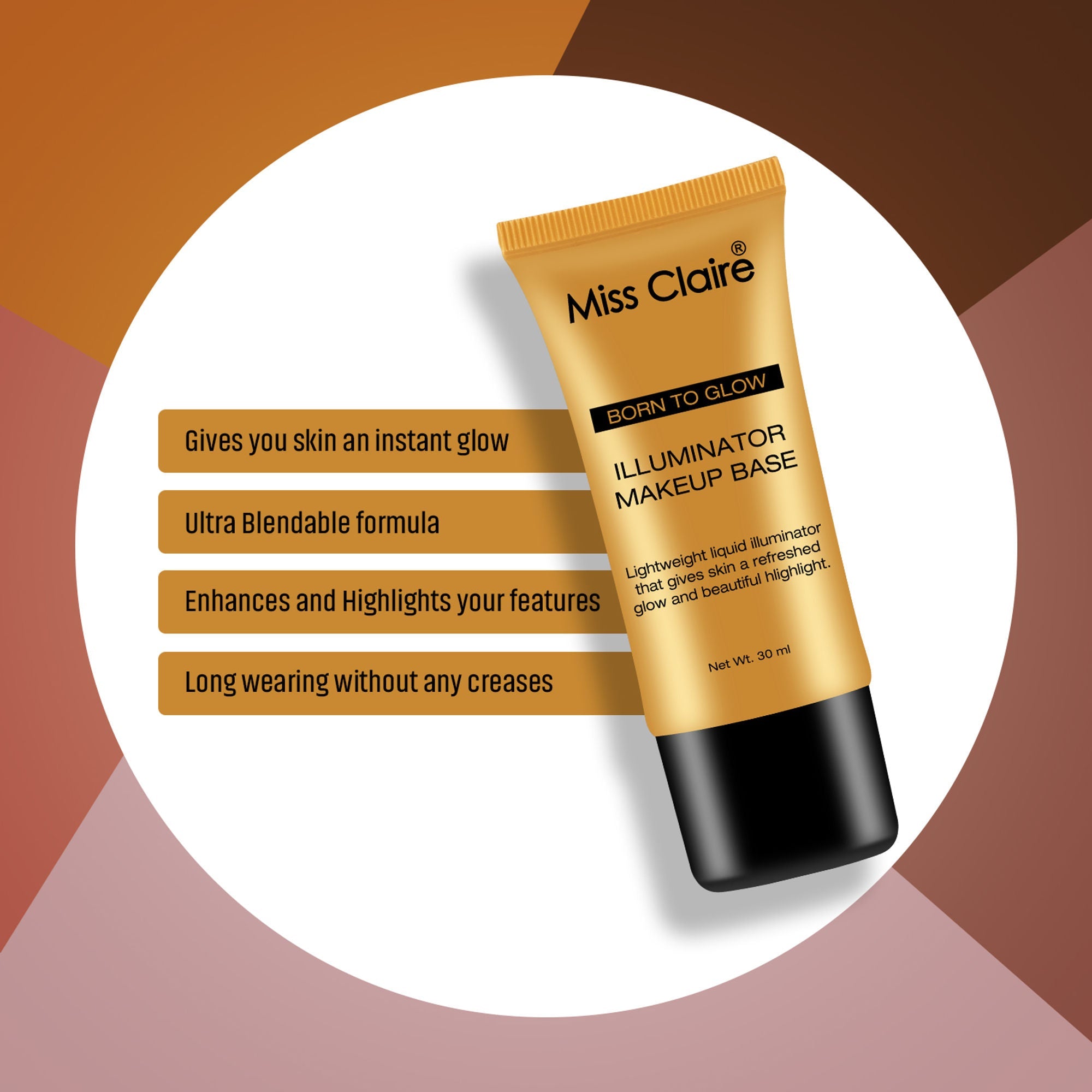 Miss Claire Illuminator Makeup Base - 03 Gold | Grocsy