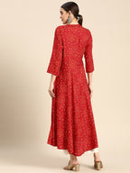 Sangria Women Bandhani Printed Anarkali Kurta | Grocsy