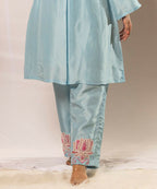 Timaraa Azure Lotus – Handcrafted Upada Silk Co-Ord Set | Grocsy