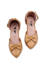 Tiny Bugs Girls Bow Embellished Ballerinas - Tan | Grocsy
