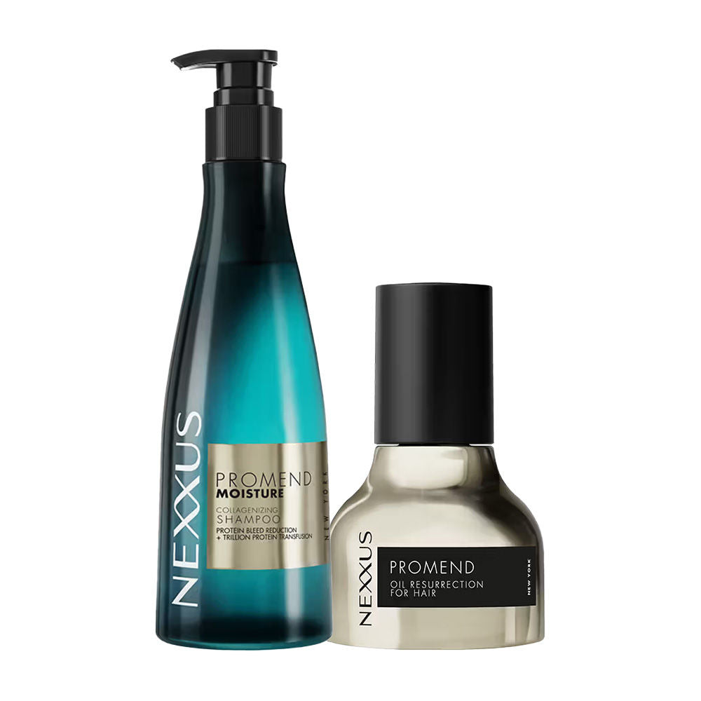 Nexxus Promend Moisture Collagenizing Shampoo + Repair Oil Serum Combo | Grocsy