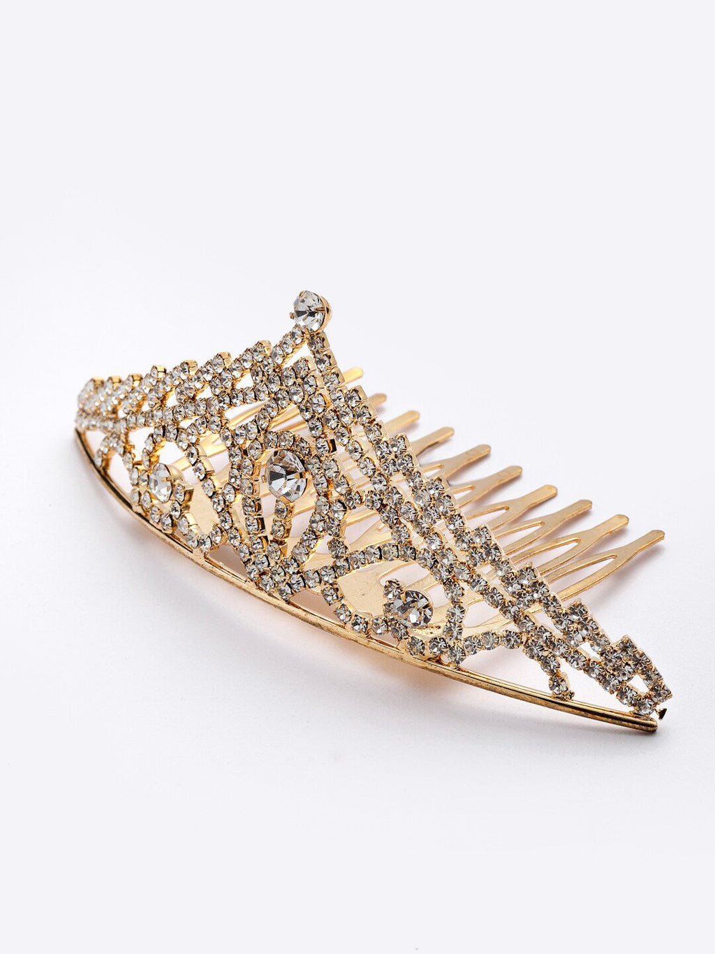Panash Gold-Toned & White Embellished Comb Pin | Grocsy