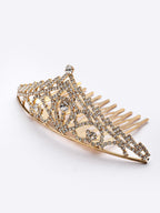 Panash Gold-Toned & White Embellished Comb Pin | Grocsy