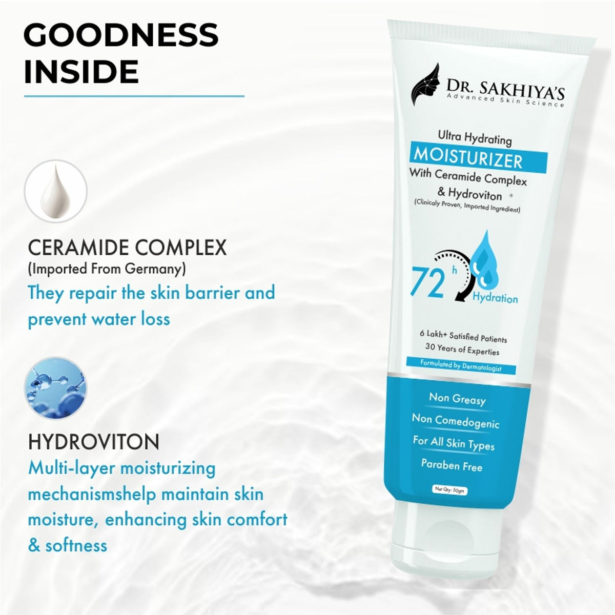 Dr.Sakhiya Ultra Hydrating Face Moisturizer Lightweight Daily Hydration for All Skin Types | Grocsy
