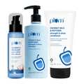 Plum Coconut Shampoo, Conditioner and Hair Serum Kit for Soft and Shiny Hair | Grocsy